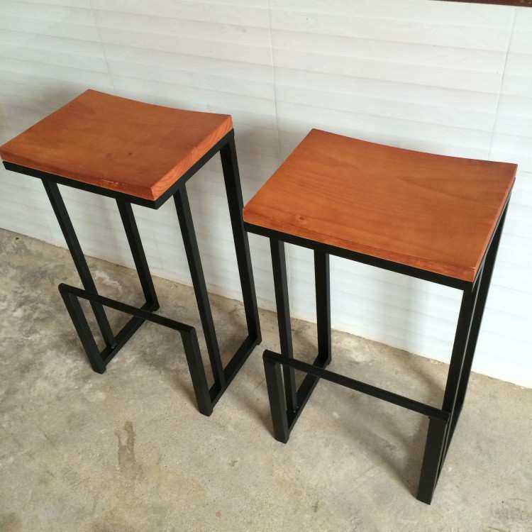 美式复古高脚椅咖啡厅休闲餐桌椅铁艺实木简易酒吧前台吧凳,淘宝优惠券,粉丝福利购,淘宝优惠卷