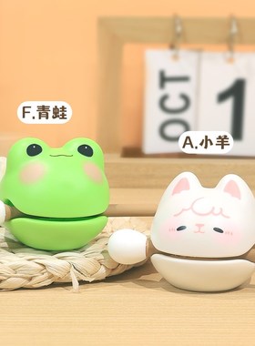 佛系小木鱼桌面摆件治愈情绪稳定神E器治愈办公室工位解压生日礼