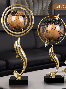 地球仪轻奢高档装饰办公室电视柜摆D件家居客厅桌面领导书房装饰