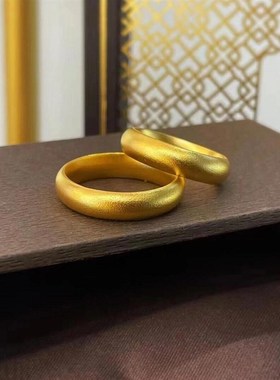 古法金包银泥g鳅背戒指女素圈亮面指环男情侣款尾戒生日礼物送女