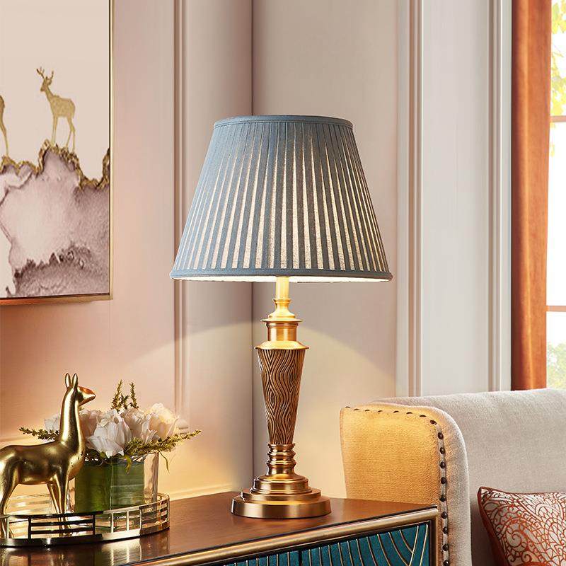 美式乡村全铜台灯卧室床头灯客厅简约现代轻奢书桌书房纯铜灯具,淘宝优惠券,粉丝福利购,淘宝优惠卷