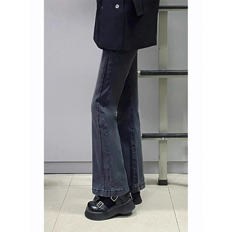 梨形身材微喇牛仔裤女秋冬加绒大码胖mm高腰遮胯显瘦弹力黑色长裤,淘宝优惠券,粉丝福利购,淘宝优惠卷