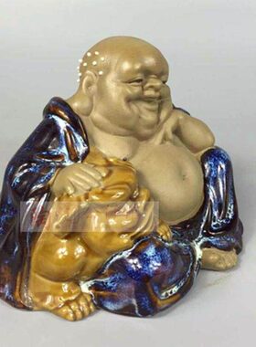 家居装饰品小摆件陶瓷公仔礼品湾肚笑大佛客厅酒柜工艺品石弥勒面