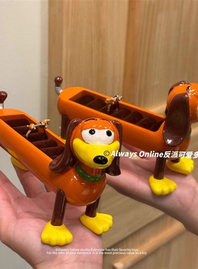 反派可爱多弹簧狗腊肠狗戒指托首饰盒架收纳展R示架送礼桌面摆件