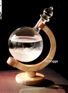 创意客厅摆件玻璃地球仪风暴天气瓶子闺蜜情人礼S品女友生日礼物