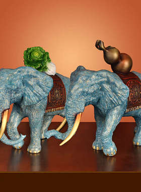 《福禄百财》全彩铜大象摆件招财中式新居乔迁礼品送朋友客厅摆设