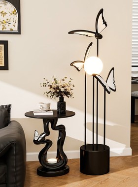 客厅大型蝴蝶落地摆件法式复古落地灯中古风电视柜装饰品乔迁礼物
