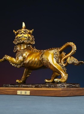 新 黄铜瑞兽《谛听》摆件 办公室家居礼品