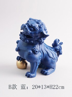 新中式白色石狮子摆件现代样板间别墅客厅家居装饰动物石雕工艺品