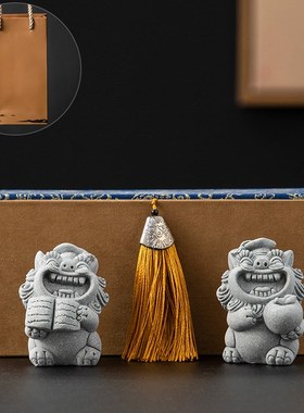 国潮可爱风狮爷石狮子小摆件家居客厅桌面工艺品装饰创意生日礼物