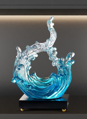 风生水起酒柜装饰品现代轻奢客厅电视柜摆件办公室招财乔迁礼品