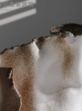 简约创意艺术陶瓷花器插干花人物雕塑几何摆件家居样板间软装饰品