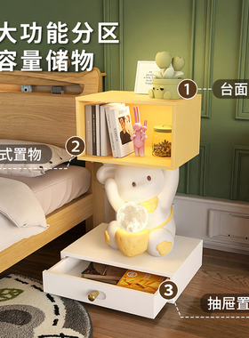 可爱兔子卧室床头柜儿童房客厅沙发旁边几置物落地摆件家居装饰品