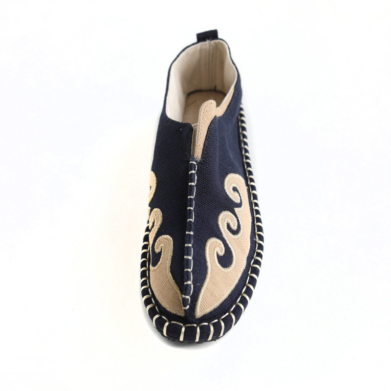 中国风拼接鞋平底一脚蹬男帆布鞋透气防水牛筋底男式休闲鞋,淘宝优惠券,粉丝福利购,淘宝优惠卷