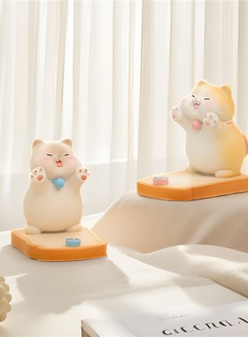 可爱小猫解压办公室工位追剧神器床头懒人手机支架桌面摆件 便携