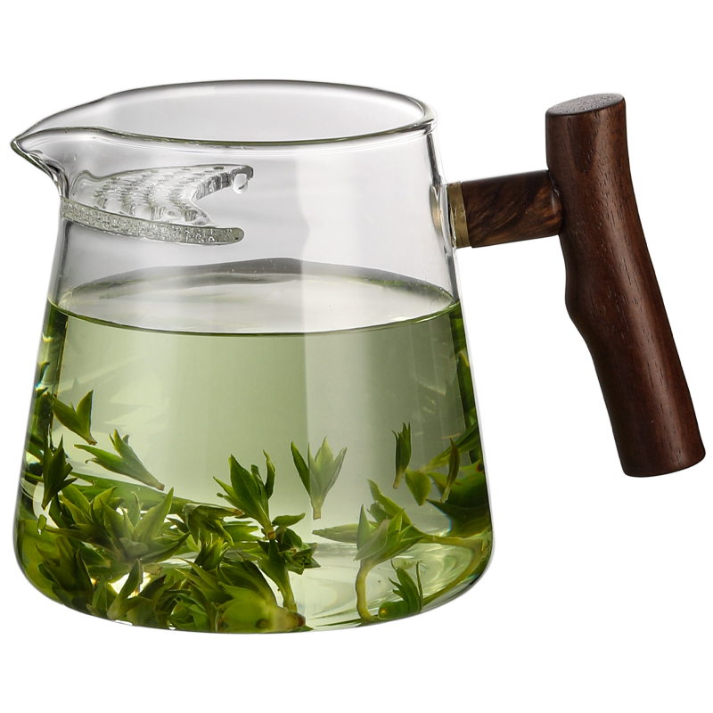 玻璃公道杯茶漏一体大容量泡茶器带茶滤网月牙过滤绿茶杯专用茶具 - 图3