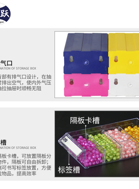 零件盒小颗粒积木收纳盒抽屉组合式塑胶分类整理盒手机电子元件盒
