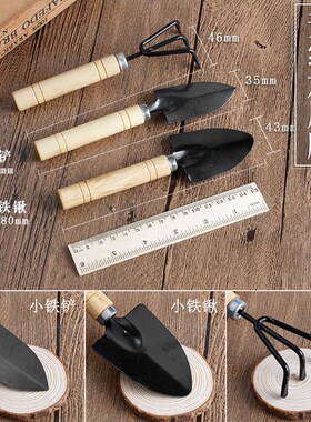 盆栽小铲子种花养花园艺工具种植多肉工具套装迷你三件套家用铁铲