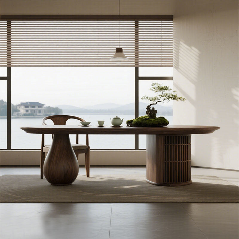 新中式家用茶台轻奢现代高级感北美黑胡桃木实木茶桌2026新款高端,淘宝优惠券,粉丝福利购,淘宝优惠卷