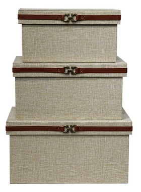 轻奢皮质储物盒样板房衣帽间收纳盒全屋定制展厅软装饰品陈列盒子