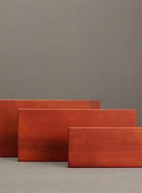 实木加厚木制方底座家用搭配摆件长方形铜角可拆卸书房客厅装饰品