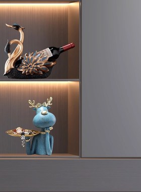 欧式轻奢高档大气红酒架摆件天鹅客厅餐桌酒托高级感装饰品乔迁礼