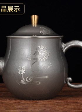 纯锡茶具套装禅心茶具一套锡茶壶锡茶杯家居客厅办公室茶几装饰品