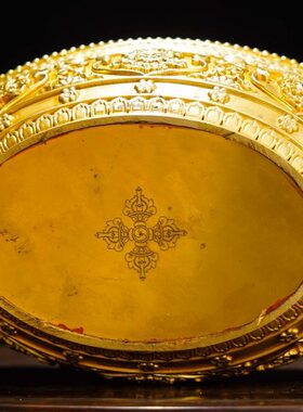 摆设品纯铜鼬鼠吐式品宝宝六供系列鎏中式藏金瓶寸供铜家用摆件