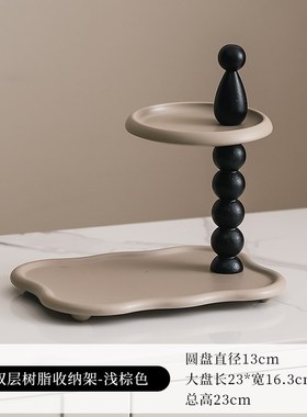 法式复古入户玄关l装饰收纳摆件置物架桌面钥匙香薰家居首饰托盘