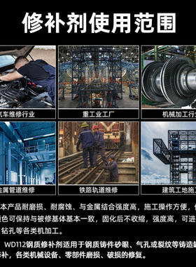 康达WD112钢质修补剂碳钢合金不锈钢耐高温防水耐磨砂眼裂纹500克