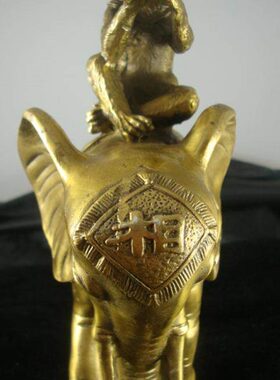 马位客厅纯铜办公室摆件象向驿封侯上大号桌面摆件家居招财书房上