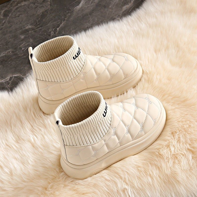 踩屎感雪地靴女款冬季加绒弹力套筒加绒加厚棉鞋防滑防水孕妇女鞋,淘宝优惠券,粉丝福利购,淘宝优惠卷