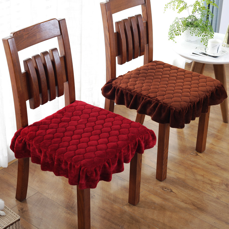 Winter plush dining chair mat student thickened sponge office chair mat non-slip Q tatami bay window car seat