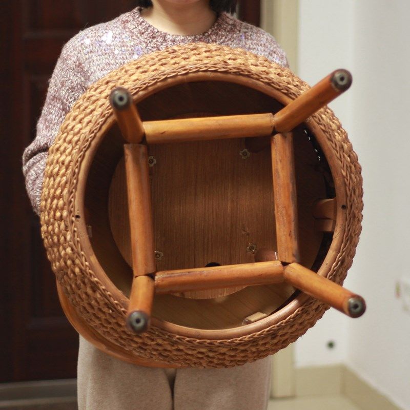 可旋转家用藤编藤椅阳台客厅小椅子榻榻米矮靠背椅圆形成人编织凳,淘宝优惠券,粉丝福利购,淘宝优惠卷