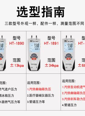 汽修负压表真空表压差计鑫思特HT1895差压表压力表气压表 风压表