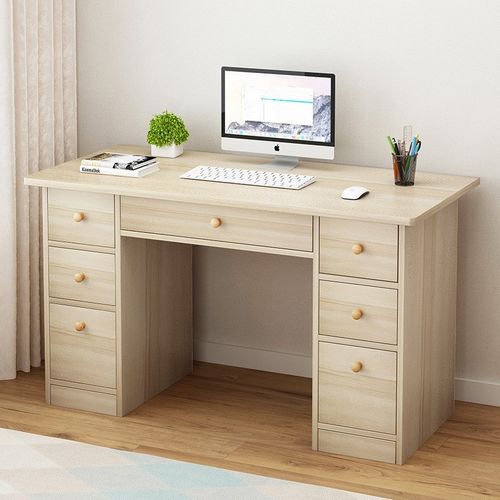 简易办公桌家用仿实木简约现代书桌子卧室单人学生写字电脑台式桌 - 图1