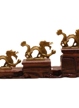 任芳居三只铜龙化解龙低虎高摆件