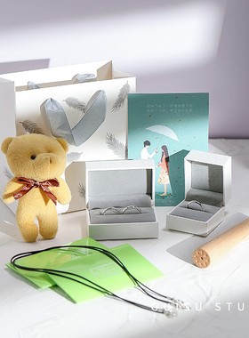 归素小众设计情侣戒指纯银一对男女高级冷淡风对戒情侣款礼物刻字