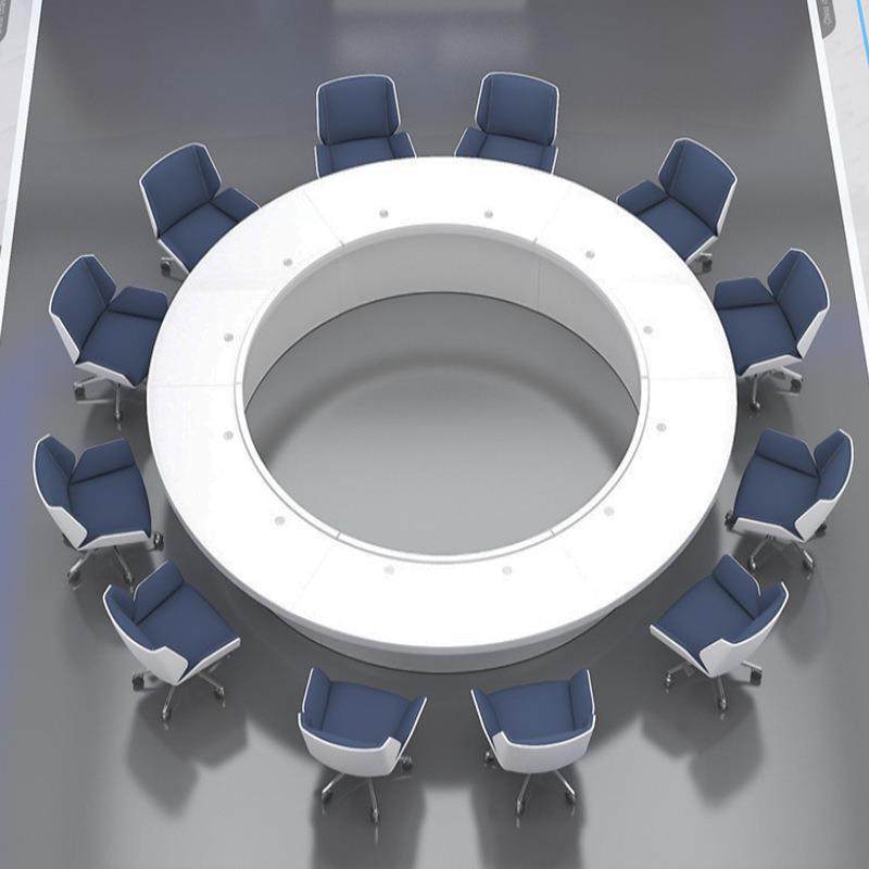 圆形会议桌大型会议室创意烤漆商务洽谈桌简约现代烤漆圆形展示桌,淘宝优惠券,粉丝福利购,淘宝优惠卷
