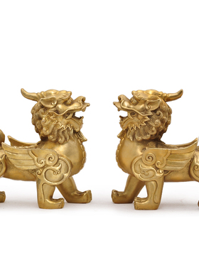 纯铜貔貅摆件招财一对小号皮丘风水家居客厅酒柜装饰品