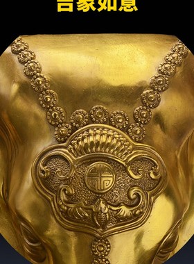 铜大象头壁挂 纯铜 酒吧装饰中式客厅家居墙面背景立体创意电视墙