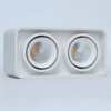 Surface-mounted square double-head bold lamp LED spotlight double-head downlight ceiling shop commercial single-head rounded corner grille light