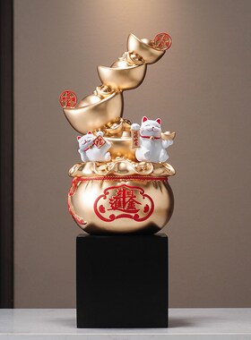 创意日进斗金聚宝盆摆件入户玄关酒柜招财聚财财位家用旺宅工艺品