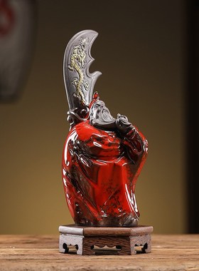 关公小摆件陶瓷武财神关羽神像家居办公室玄关桌面装饰工艺品摆设