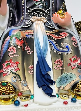 黑老太太神像家用供奉实心汉白玉东北铁刹山黑妈妈真身像佛像摆件