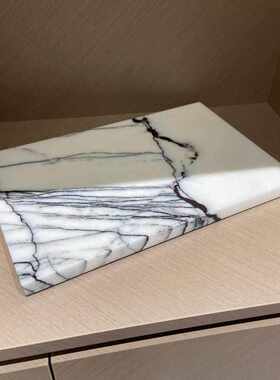 北欧轻奢家居天然大理石卫浴收纳样板房摆件首饰置物托盘拍照道具