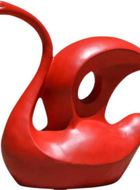 抽象艺术定制玻璃钢天鹅雕塑花园展馆小区售楼部落地动物摆件美陈