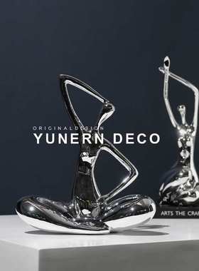 现代简约售楼处样板房间抽象人像雕塑摆件玄关电视柜客厅软装饰品