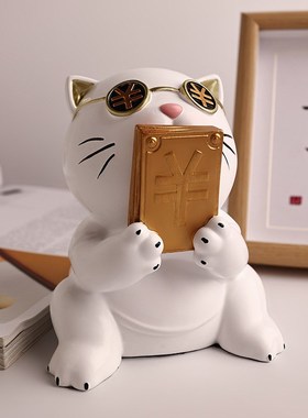贝汉美创意招财猫摆件家居客厅电视柜装饰品轻奢严选开业礼物