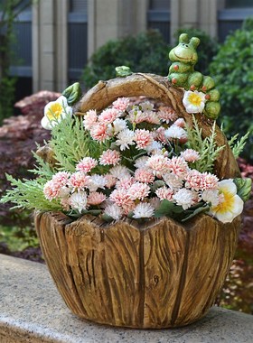 户外庭院美式花园创意动物花篮花盆阳台家居草坪装饰布置造景摆件